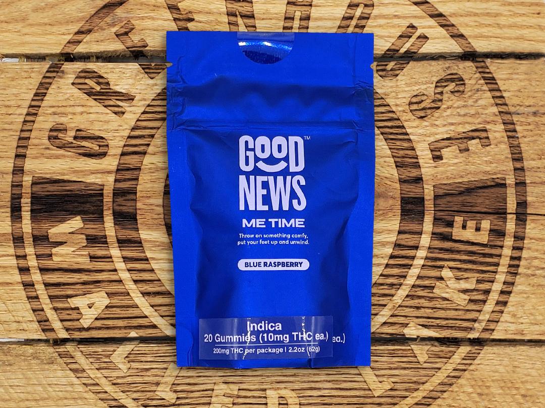 Photograph of product: Good News | Blue Raspberry Me Time Gummies | 200mg
