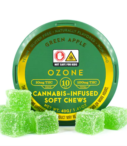 Photograph of product: [REC] Ozone | Green Apple | 100mg Soft Chews