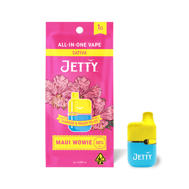 Photograph of product: Jetty: Maui Wowie High THC Mini Tank - 1g Disposable - 