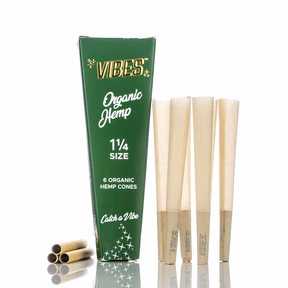 Photograph of product: Vibes - Organic Hemp 1 1/4 Cones - 6pk
