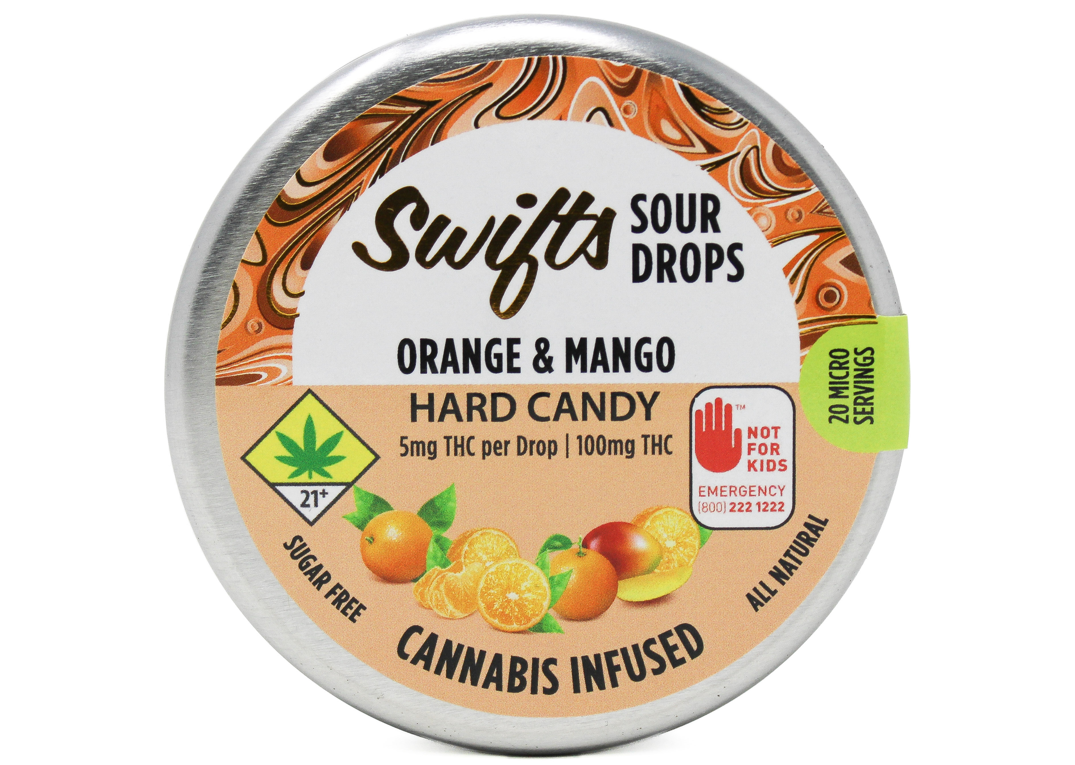 Photograph of product: GL Orange and Mango Hard Candy Hybrid 20pk 100mg 25300