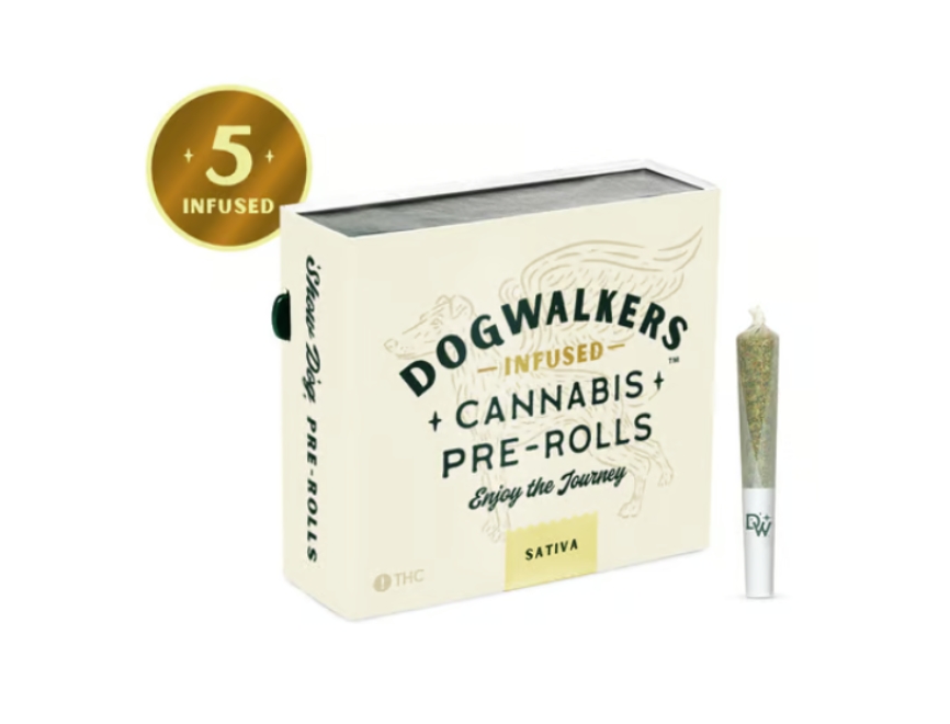 Photograph of product: GTI Dogwalkers Show Dogs Infused Prerolls - Durban Z 2.25g (5pk)