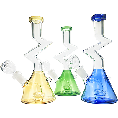 Photograph of product: 7" Zong Style Beaker Bong w/ Flower Bowl | Assorted Colors