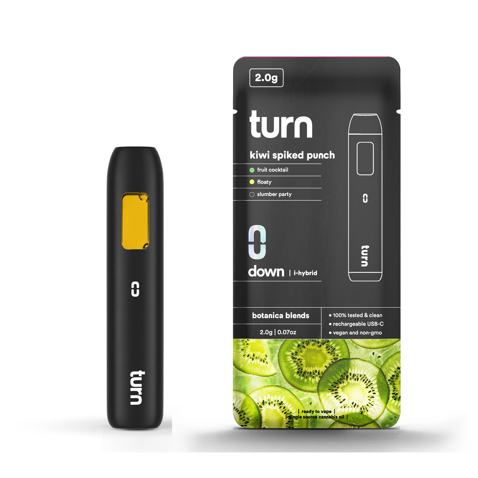 Photograph of product: Turn TURN DOWN All-In-One Disposable - Kiwi Spiked Punch