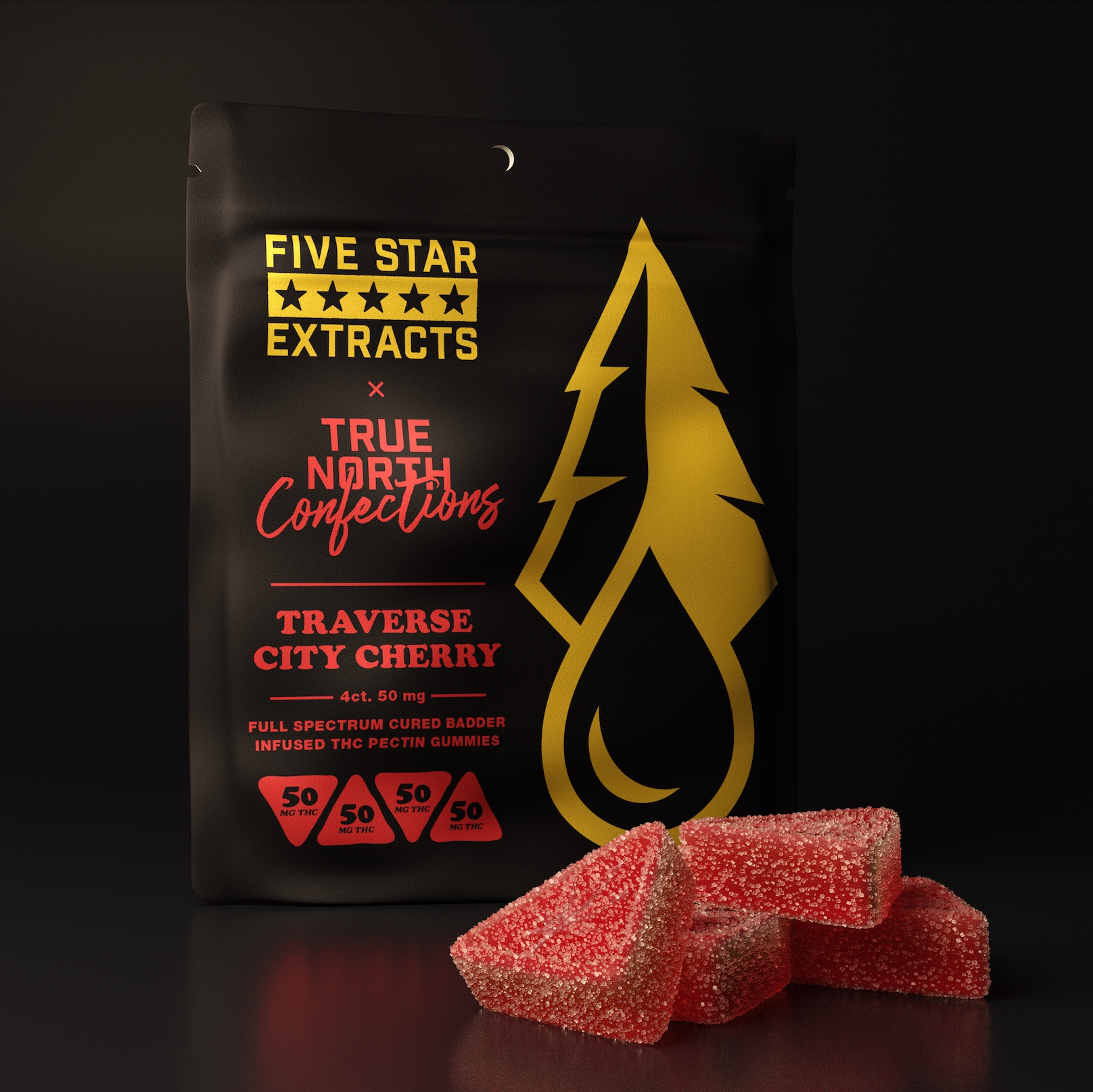 Photograph of product: True North x Five Star Full Spectrum Gummies Traverse City Cherry | 200mg