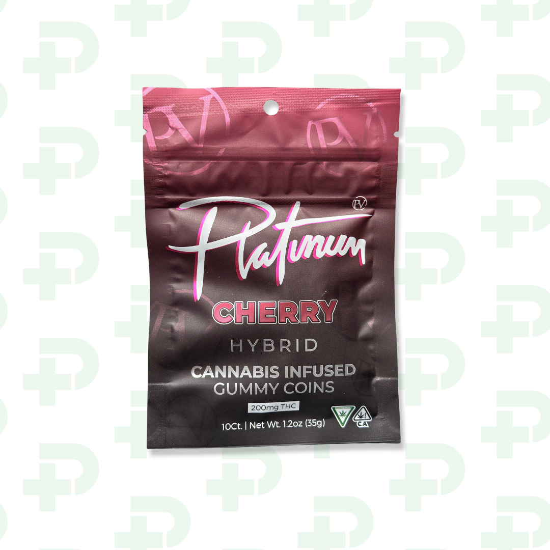 Photograph of product: PV Gummy Coins 200mg - Hybrid - Wild Cherry