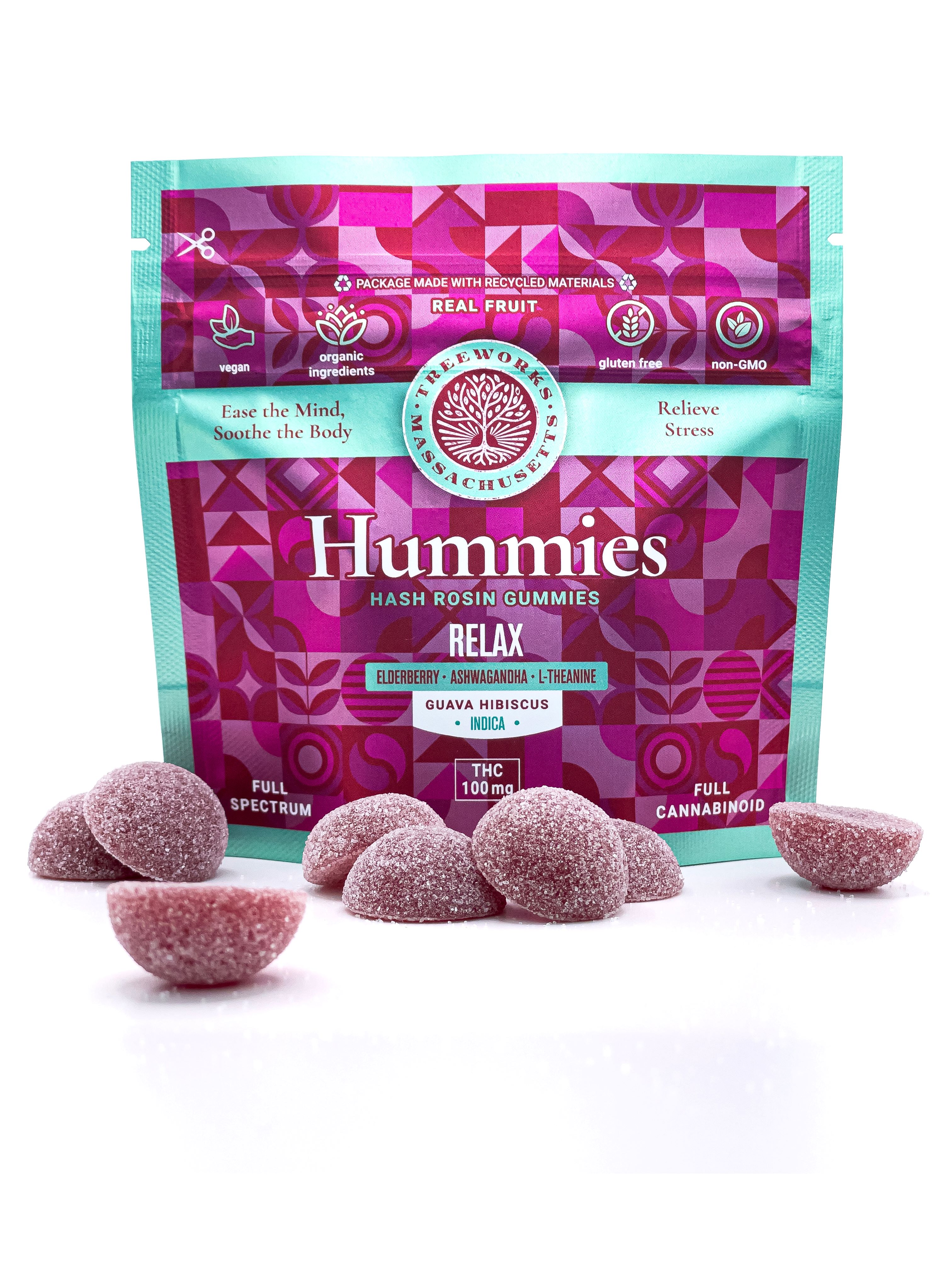 Photograph of product: Relax Hummies | 100mg | Oui'd au chocolat Rosin Gummies