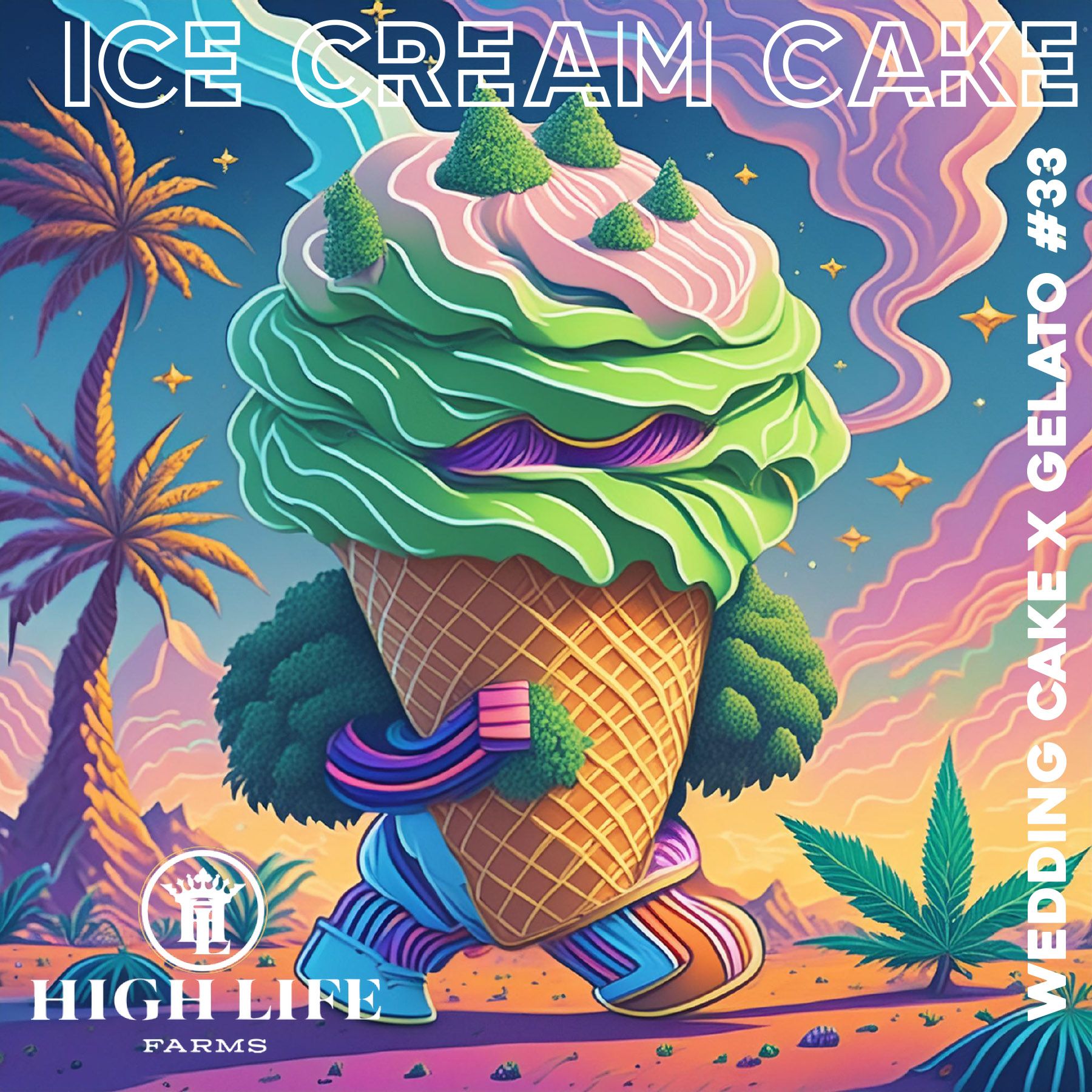 Photograph of product: HIGH LIFE FARMS ICE CREAM CAKE BULK - 28g