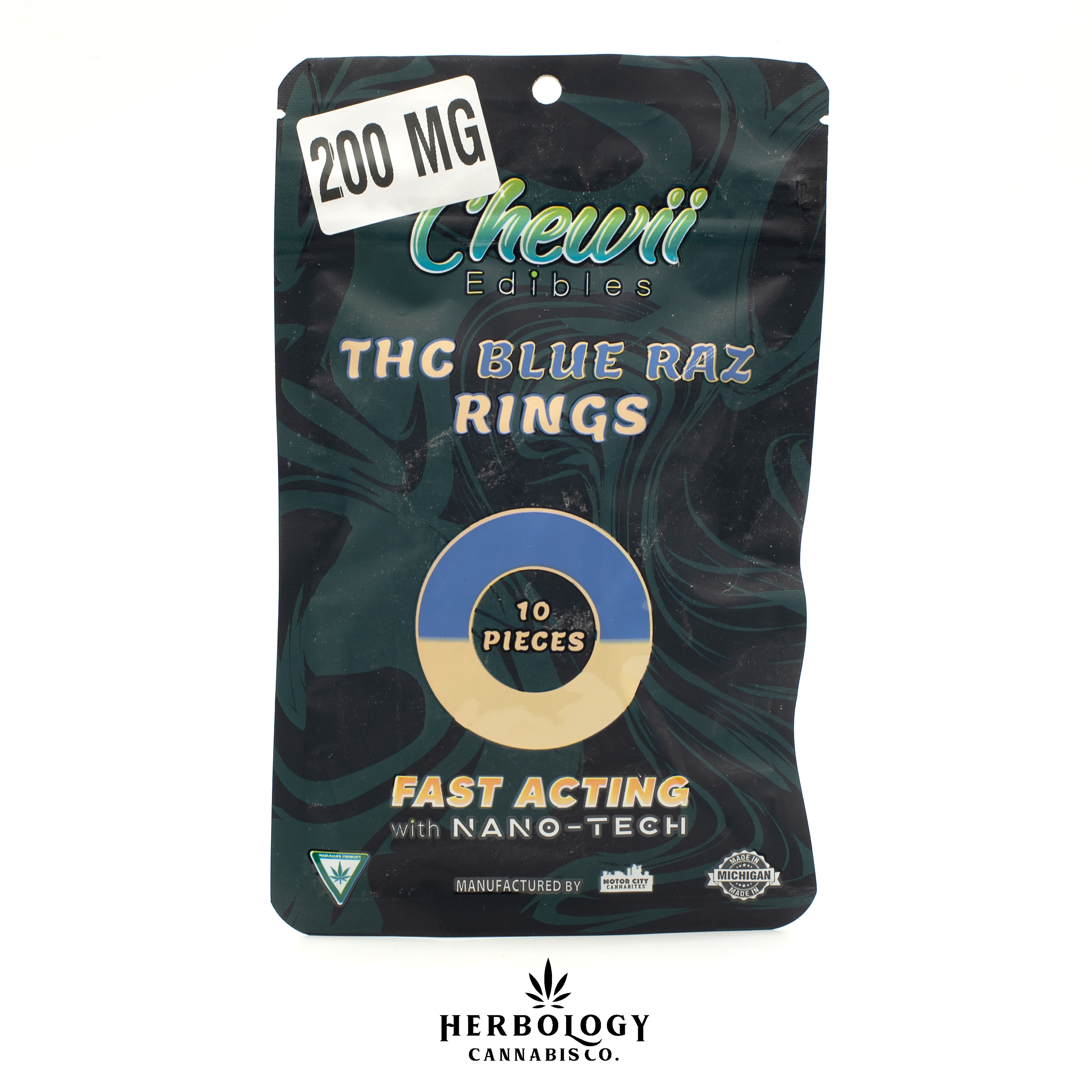 Photograph of product: Chewii | Fast-Acting Rings | Blue Razz | 200mg