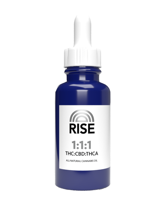 Photograph of product: RISE 1:1:1 TH-oui/CBD/TH-ouiA