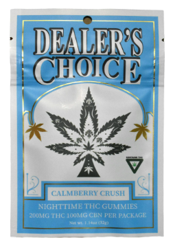 Photograph of product: Dealers Choice - Calmberry Crush 2:1 TH-oui:CBN - 200mg Gummies (4x50mg)