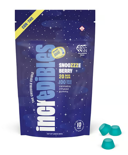 Photograph of product: Incredibles Bites - Snoozzzeberry 120mg 5:1