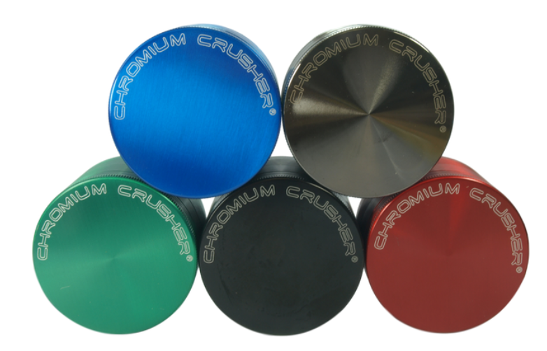Photograph of product: Chromium Crusher Grinder 63mm 4pc Assorted Colors