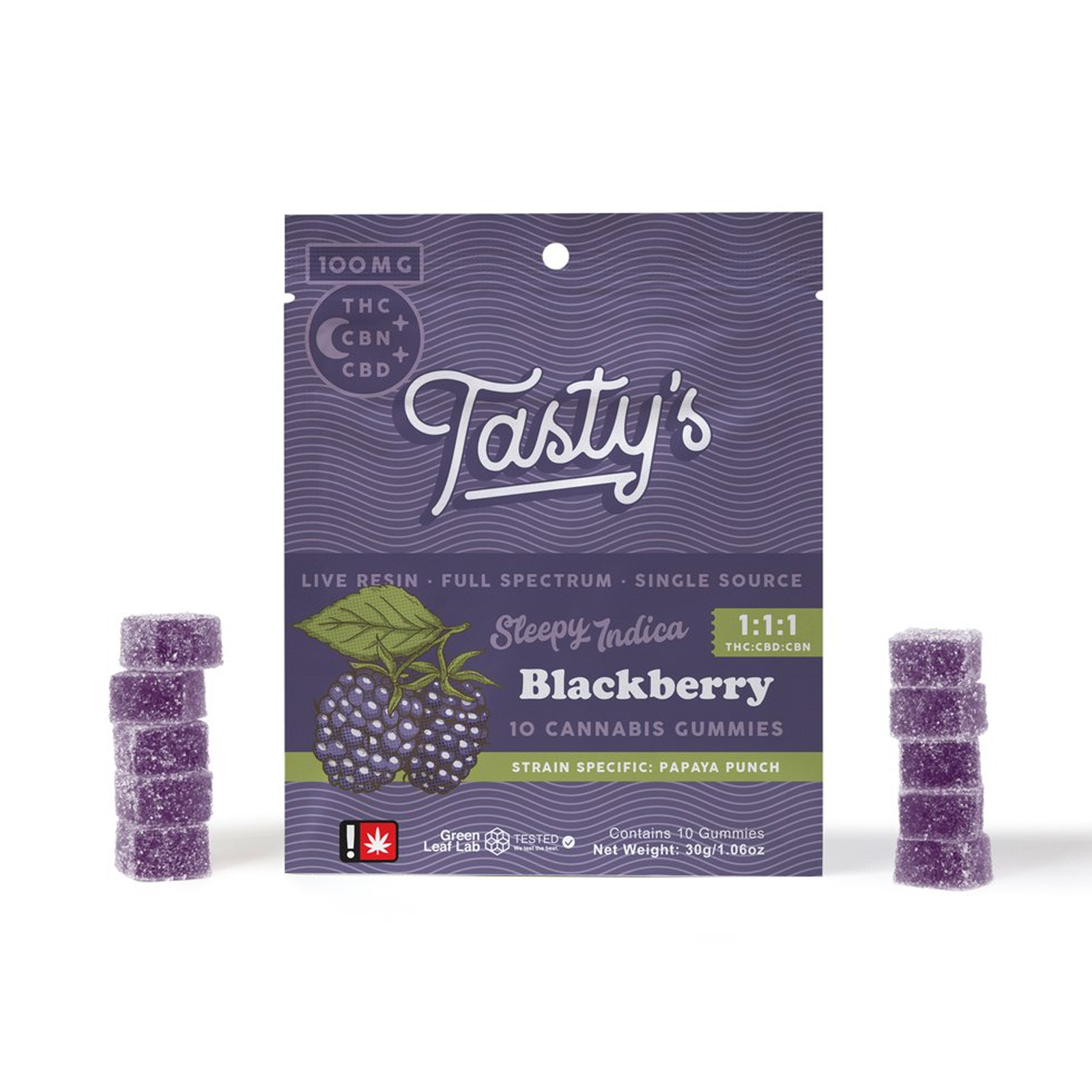 Photograph of product: Blackberry 1:1:1 Gummies | 100mg