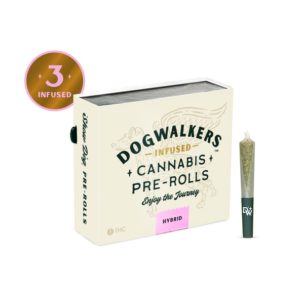 Photograph of product: Dogwalkers Weighted Blanket x Slapz .45g Infused Preroll 3pk