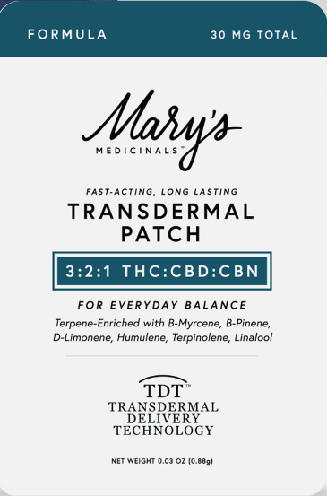 Photograph of product: Mary's Medicinals - PATCH - 3:2:1 Formula - 30mg