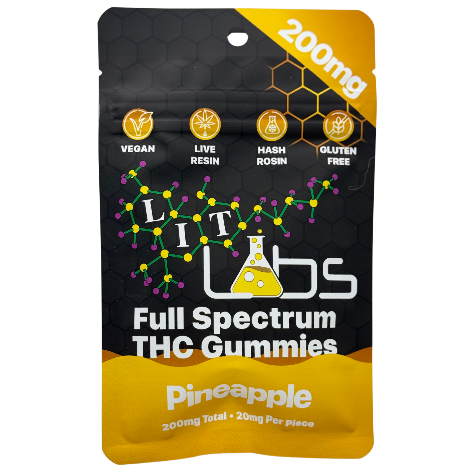 Photograph of Product: Lit Labs | 200mg Full Spectrum | Pineapple
