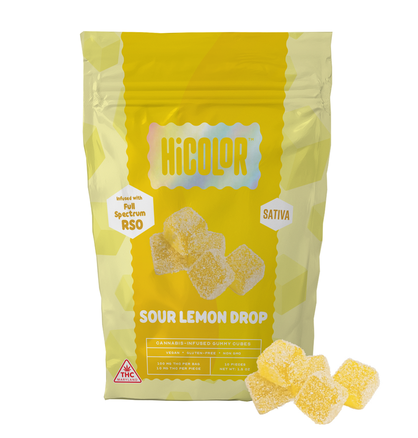 Photograph of product: HiCOLOR | Gummies | Blue Raspberry RSO (Oui'd) | 10 x 10mg