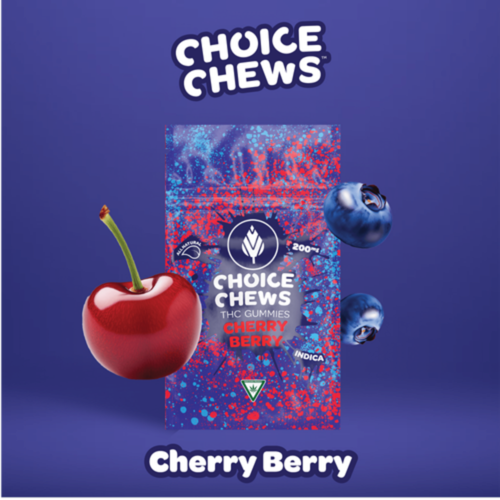 Photograph of product: Choice Chews - 200mg Gummy - Cherry Berry