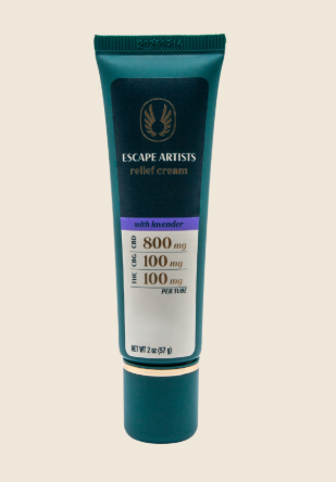 Photograph of product: Escape Artist | Lavender Topical | 1:1:8 TH-oui:CBG:CBD | 100mg