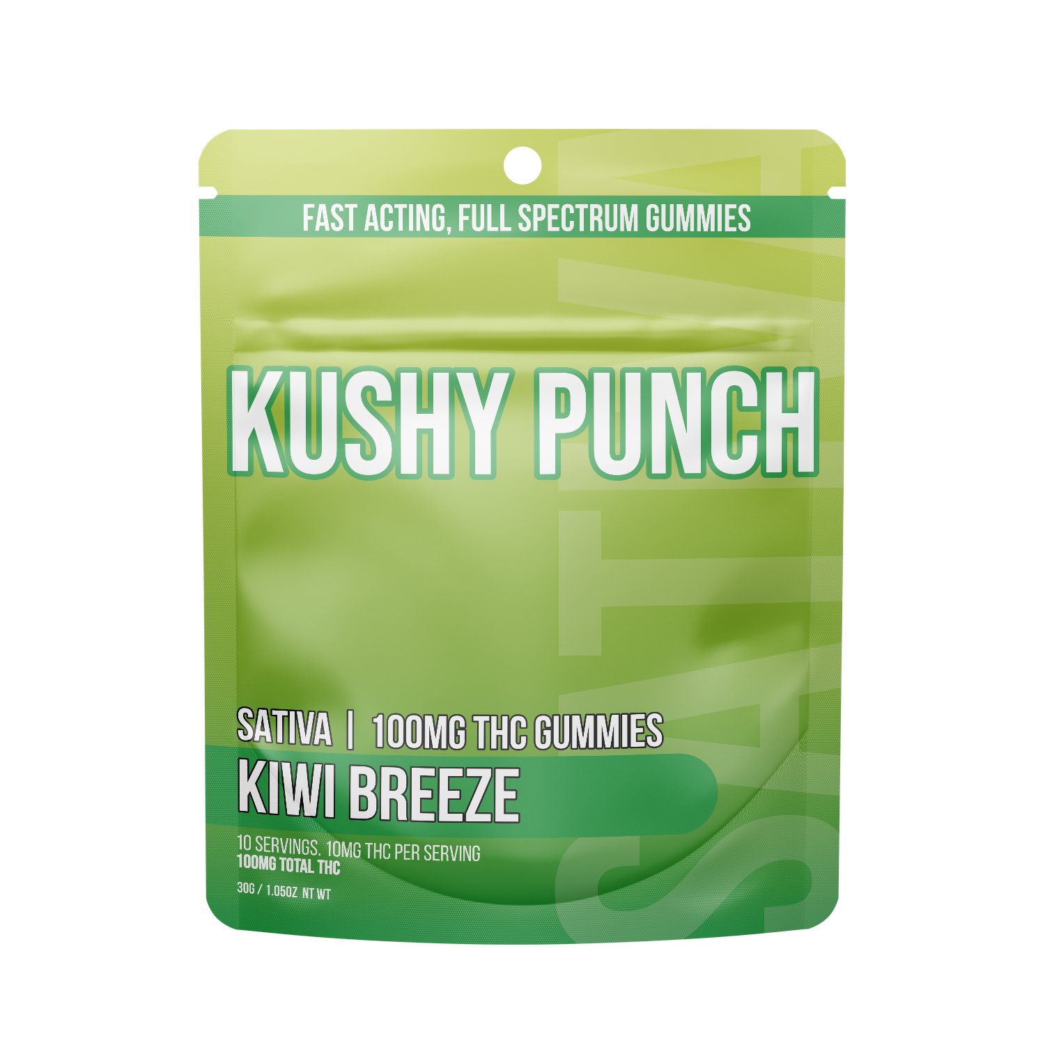 Photograph of product: Kushy Punch Oui'd Kiwi Breeze Gummies