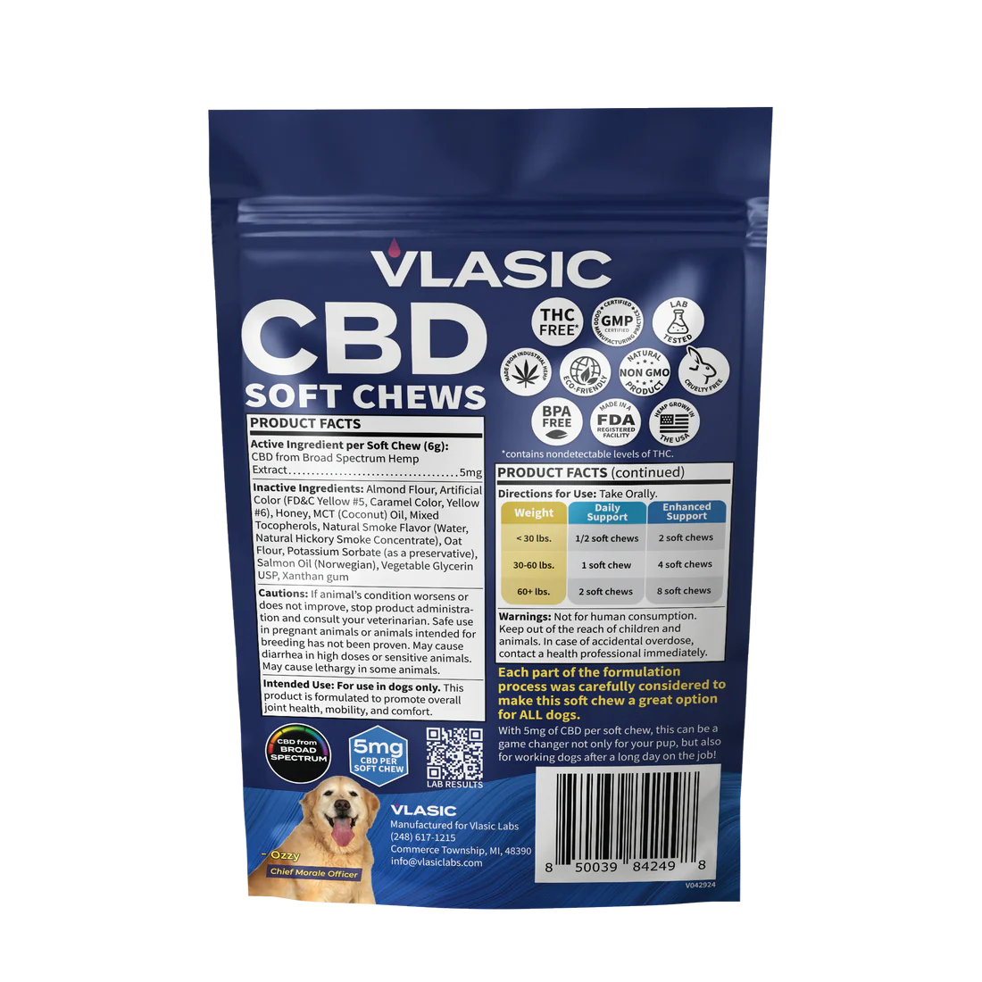 Photograph of product: Vlasic Labs CBD Salmon Flavored Dog Chews (150mg)