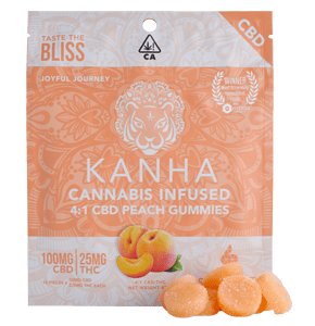 Photograph of product: [Kanha] CBD Gummies - 4:1 - Peach - 