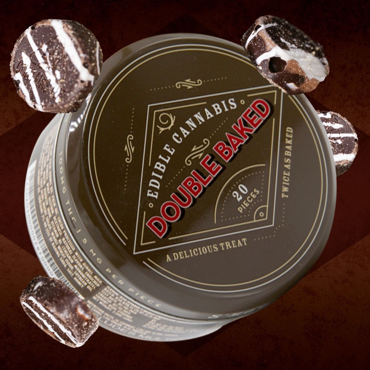 Photograph of product: Double Baked - S'mores Cheesecake RSO Chocolates - Hybrid - 100mg