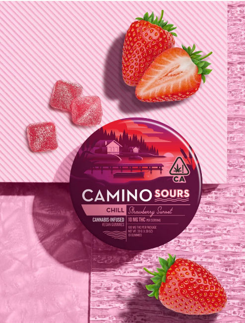 Photograph of product: Camino Sours Strawberry Sunset 100MG