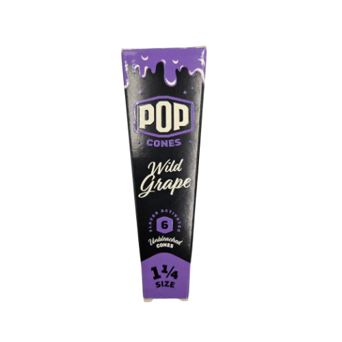 Photograph of product: Pop Cones | Flavored Rolling Papers | Wild Grape | 1.25 Size