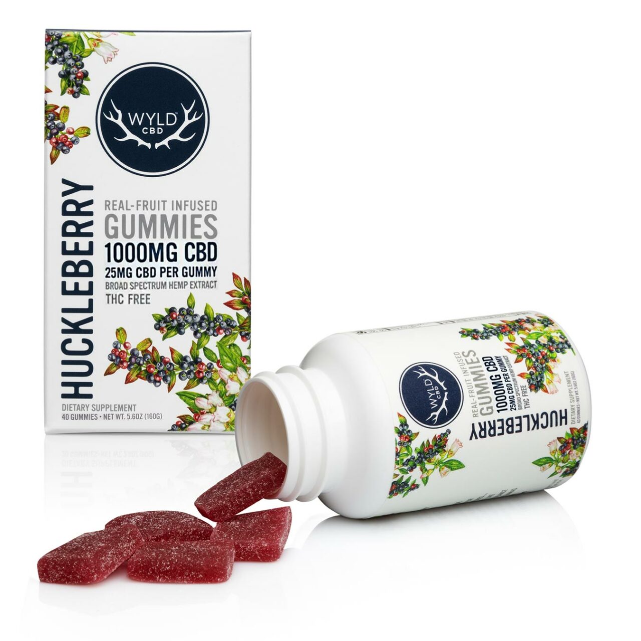Photograph of product: Wyld CBD - Huckleberry Fruit Infused Gummies - 1000mg 40pk