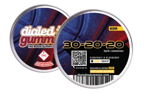 Photograph of product: Dialed In Sherbanger Hybrid Infused Gummies 100mg