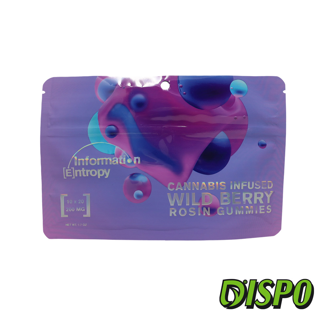 Photograph of product: Information Entropy - Wild Berry  200mg Live Rosin Gummies