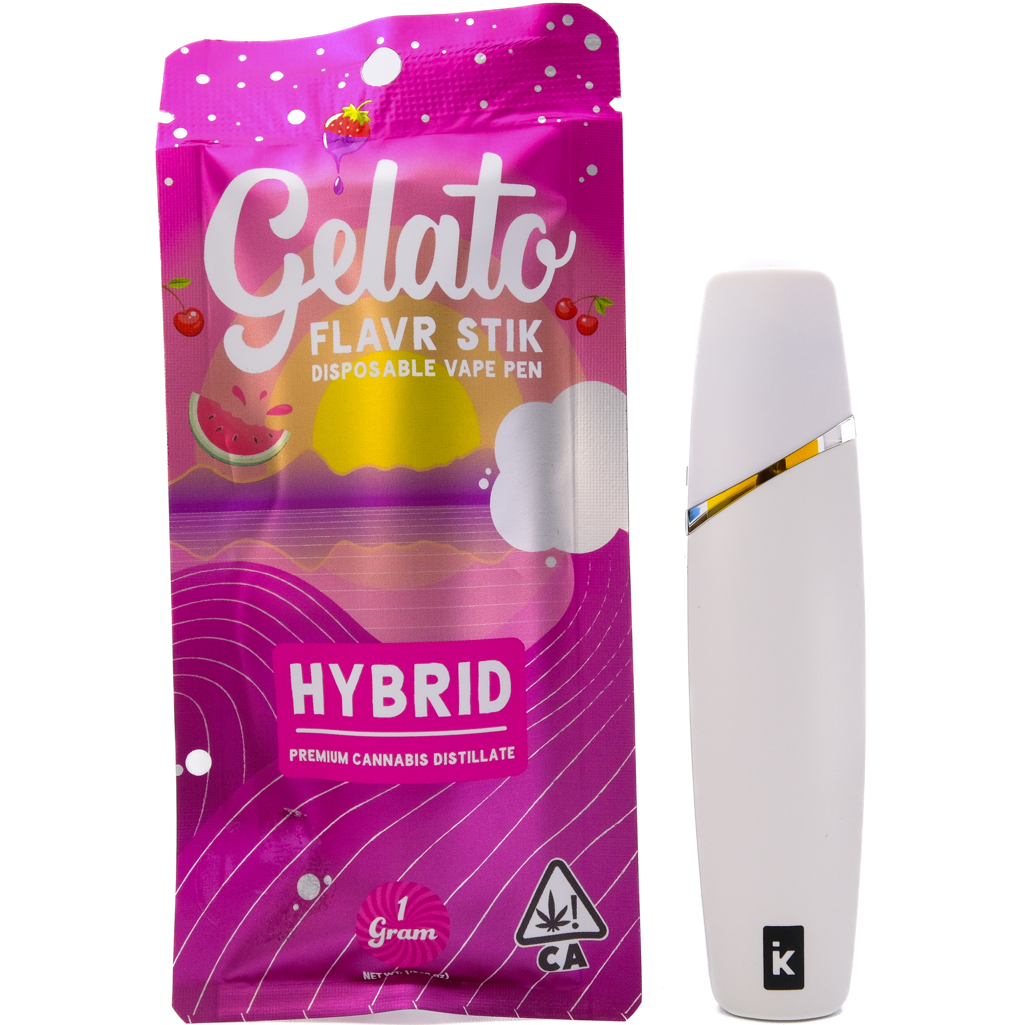 Photograph of product: Macarons 1g Live Resin All In One Cart - Gelato