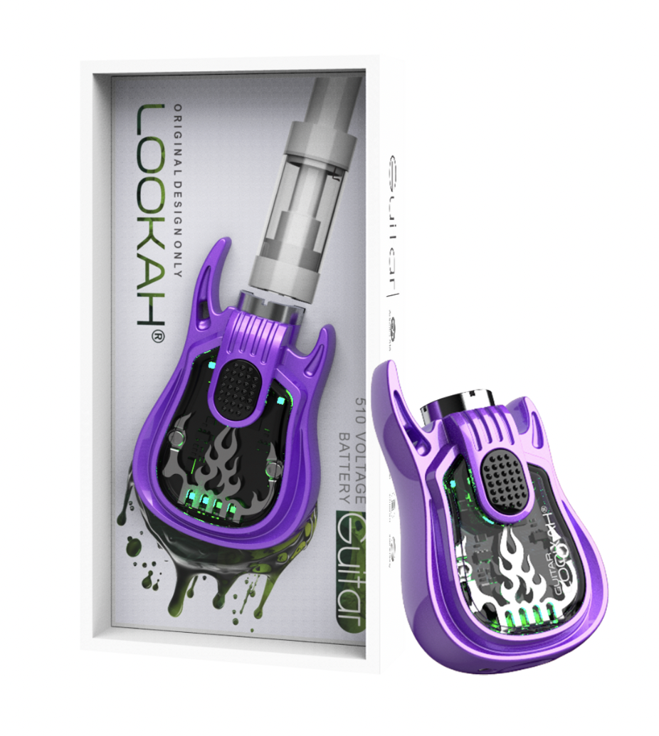 Photograph of product: LOOKAH GUITAR VAPE BATTERY PURPLE