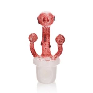 Photograph of product: EG Glass Potted Bloody Eyeballs Hand Pipe Color: White