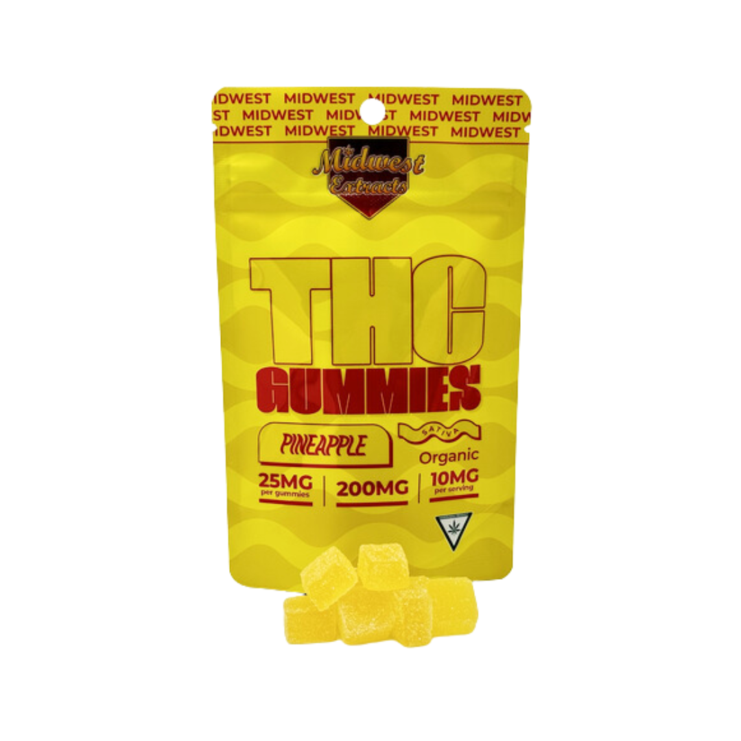 Photograph of product: Midwest Extracts | Pineapple Gummies  | 8x25mg | 200mg