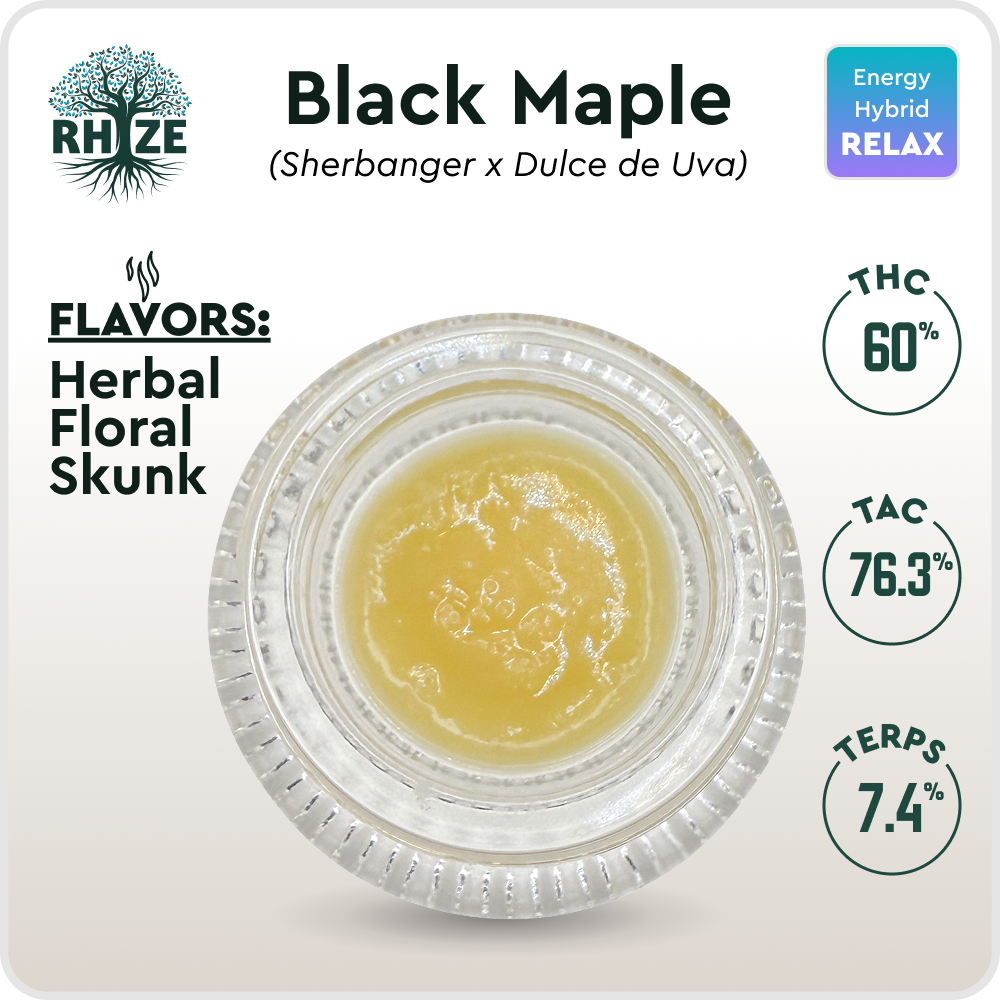 Photograph of product: Black Maple | 1g Live Rosin