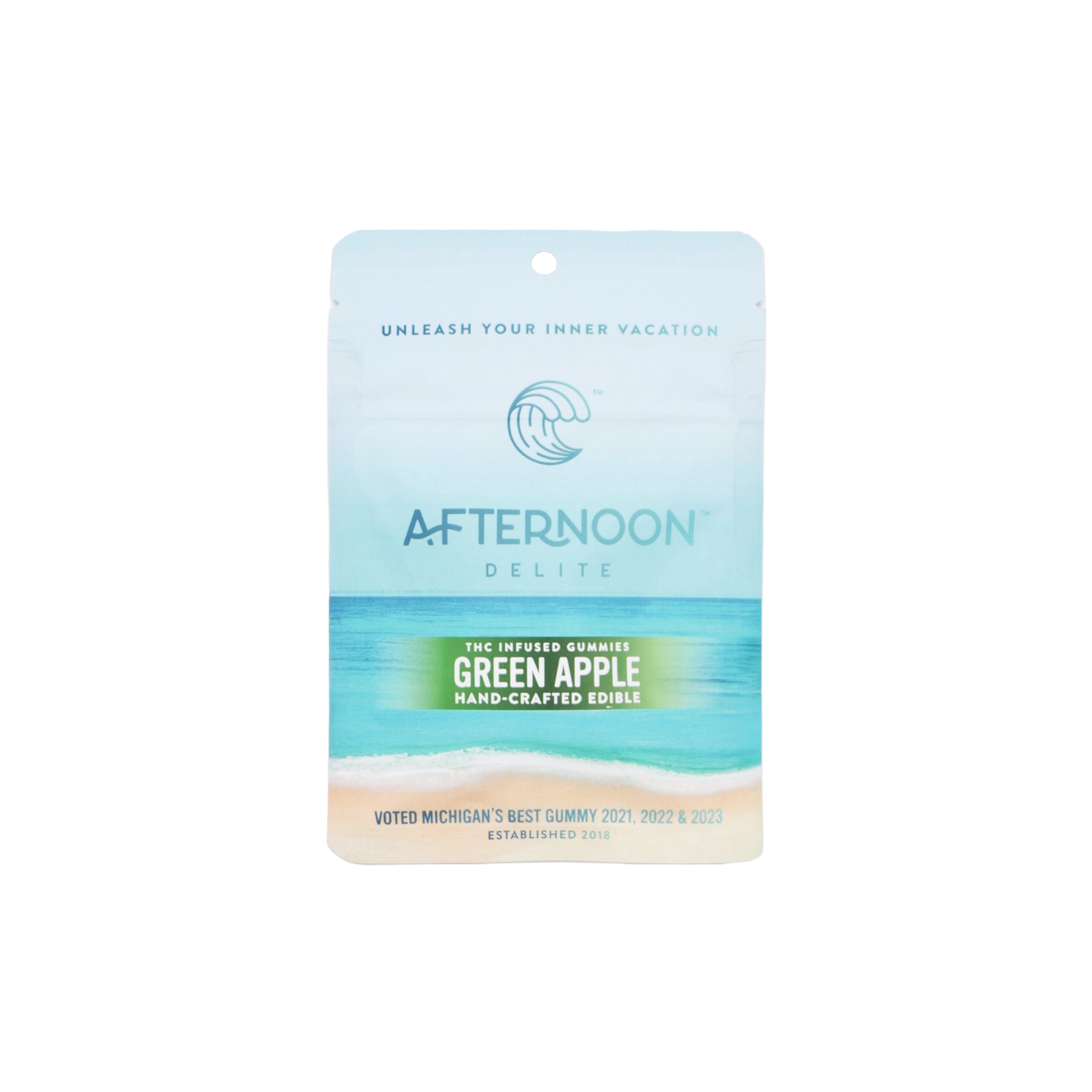 Photograph of product: AFTERNOON DELITE | GREEN APPLE | GUMMIES | 200MG | REC