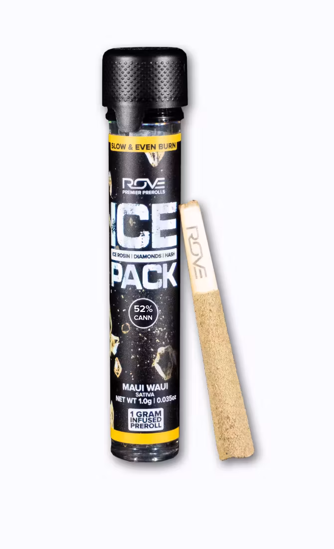 Photograph of product: Maui Waui - Rosin, Diamond, au chocolat Infused Ice Pack Preroll