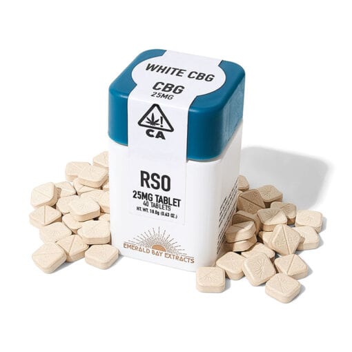 Photograph of product: EBE - 25mg Tablets - CBG - White CBG - 1000mg Package