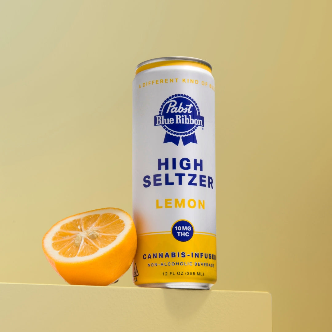 Photograph of product: Pabst Blue Ribbon | High Lemon | 10mg Infused Seltzer Single Can