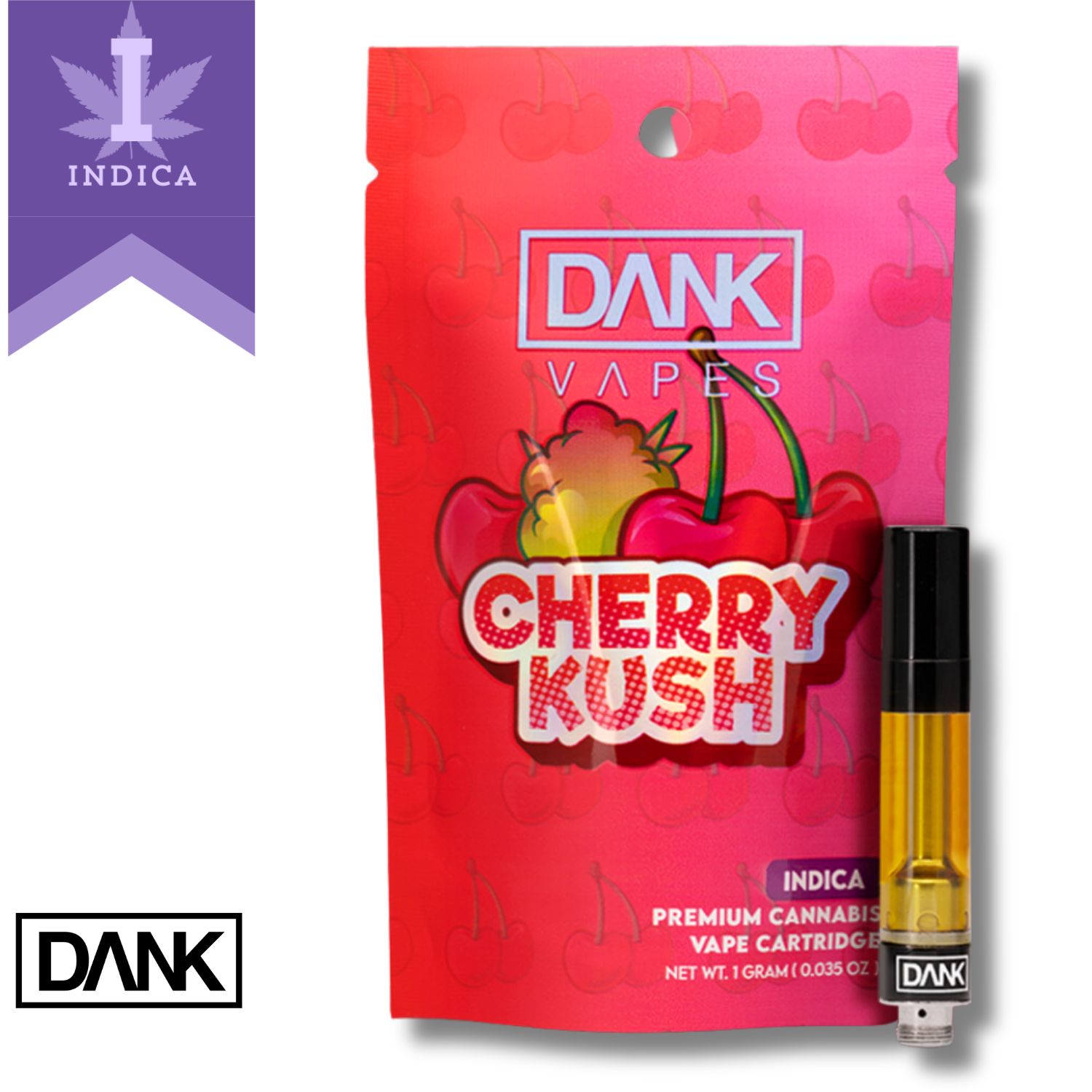 Photograph of product: Dank | Vaporizer | Cartridge 1pk | Cherry Kush | 1ml