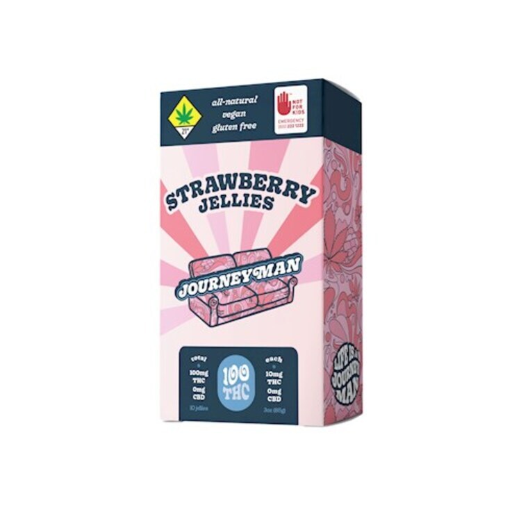 Photograph of product: BS Journeyman Jellies TH-oui 100mg - Strawberry 10pk 3oz
