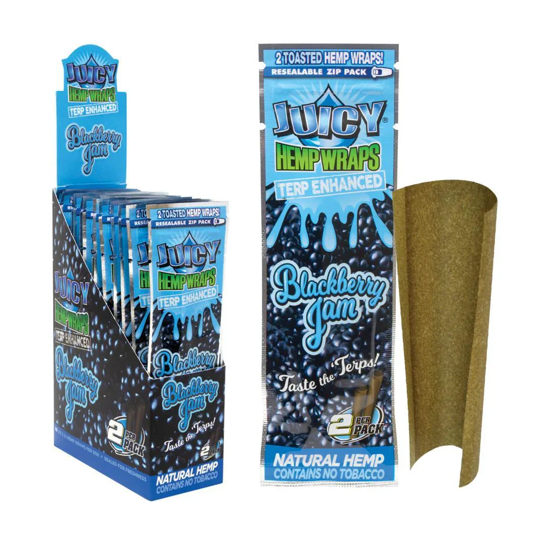 Photograph of product: Juicy Jay Terp Infused Hemp Wraps Blackberry Jam 2pk