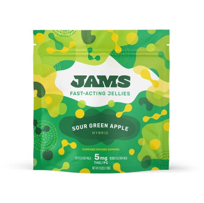 Photograph of product: [REC] JAMS Fast Acting | Sour Green Apple | Hybrid | 20 Pk
