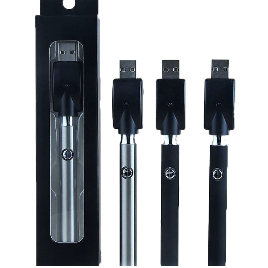 Photograph of product: 350 Mah Variable Voltage Vape Battery + USB Charger | Assorted Black/Stainless