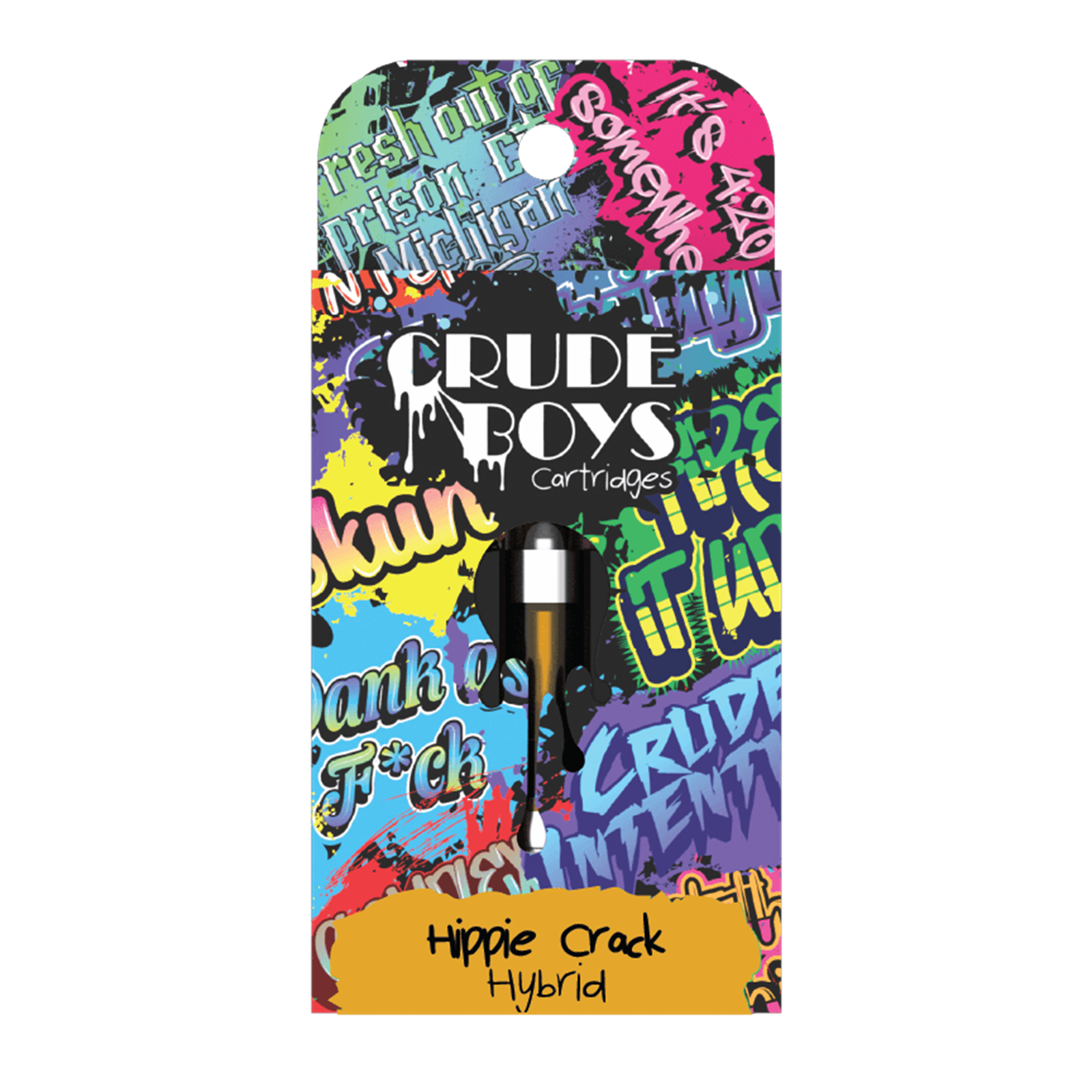 Photograph of product: CRUDE BOYS | HIPPIE CRACK | HYBRID | 510 CARTRIDGE | 1G | REC