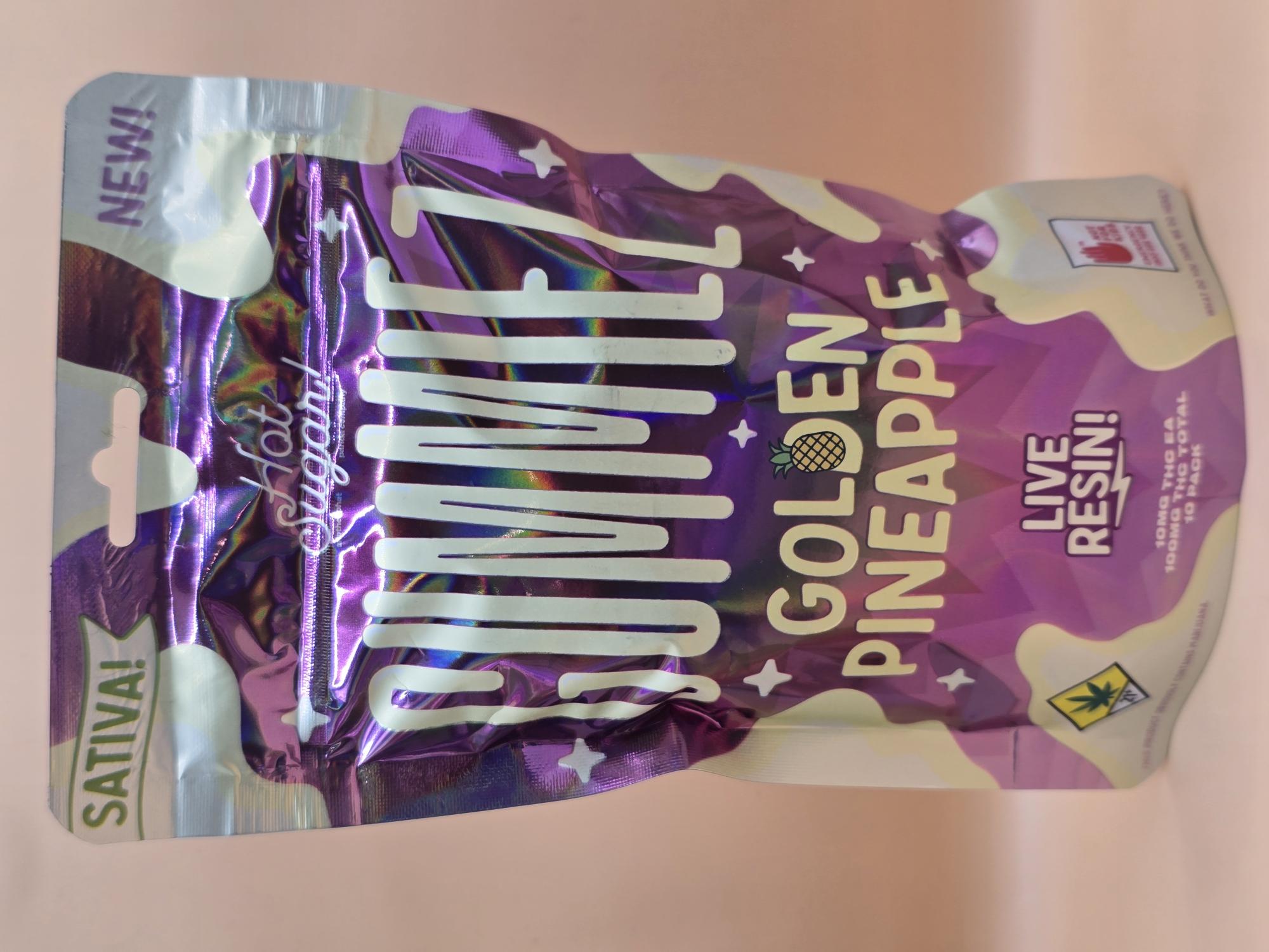 Photograph of product: Hot Sugar - Oui'd Golden Pineapple Live Resin Gummiez 10pk