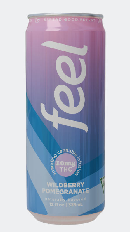 Photograph of product: FEEL WILDBERRY POMEGRANATE  ENERGY SELTZER 1:3 (TH-oui:CAFFEINE) 10MG